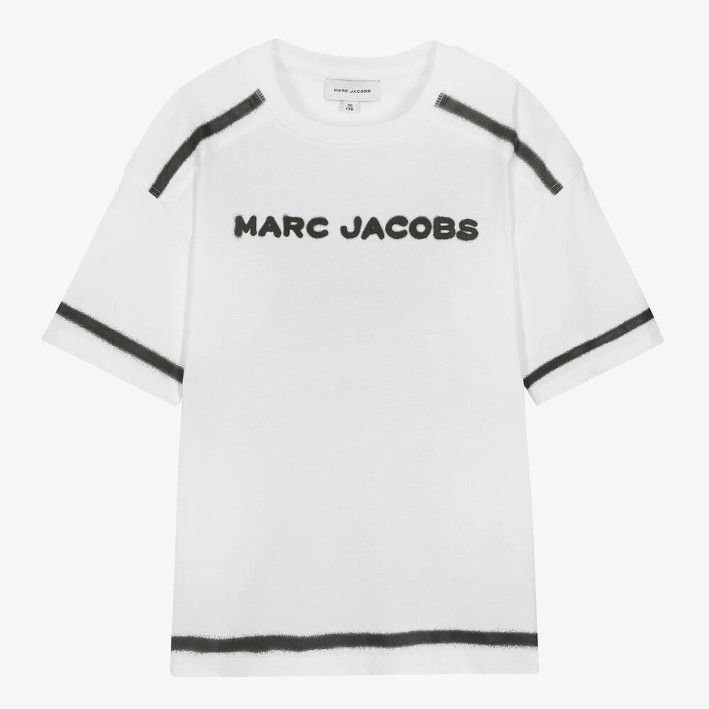 MARC JACOBS - Teen White Organic Cotton Graphic T-Shirt | Childrensalon