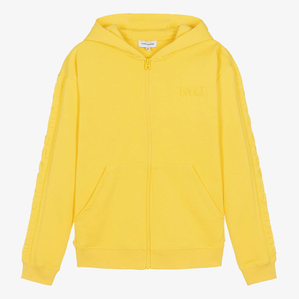 MARC JACOBS - Teen Yellow Cotton Embossed Hoodie | Childrensalon