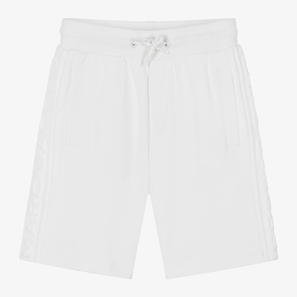 Shop Marc Jacobs White Embossed Cotton Shorts