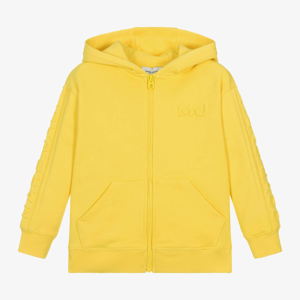 Shop Marc Jacobs Yellow Embossed Cotton Hoodie