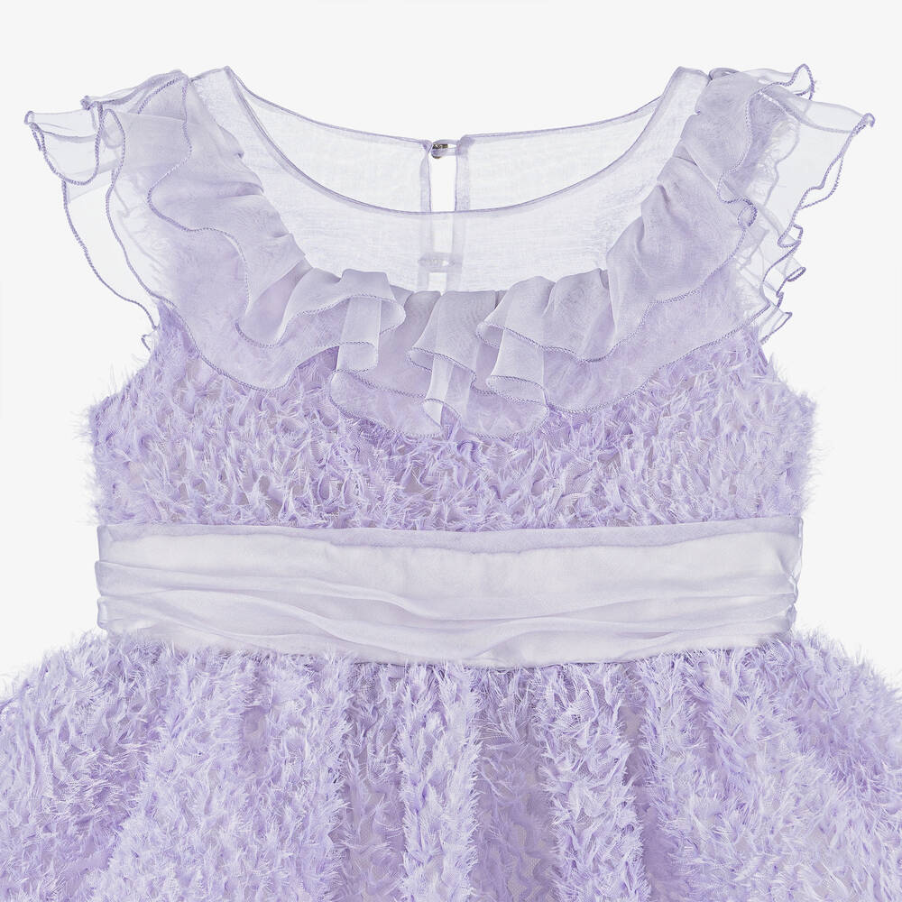 Marchesa Kids Couture - Girls Lilac Purple Tulle & Silk Organza Dress ...
