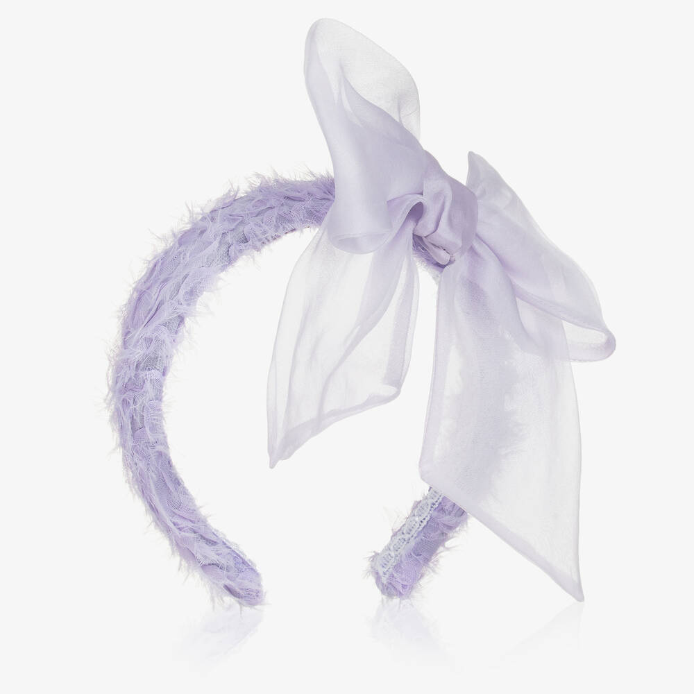 Marchesa Kids Couture - Lilac Purple Tulle & Silk Organza Hairband | Childrensalon