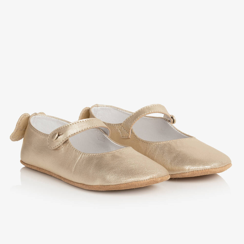 Marie-Chantal - Золотистые кожаные туфли | Childrensalon