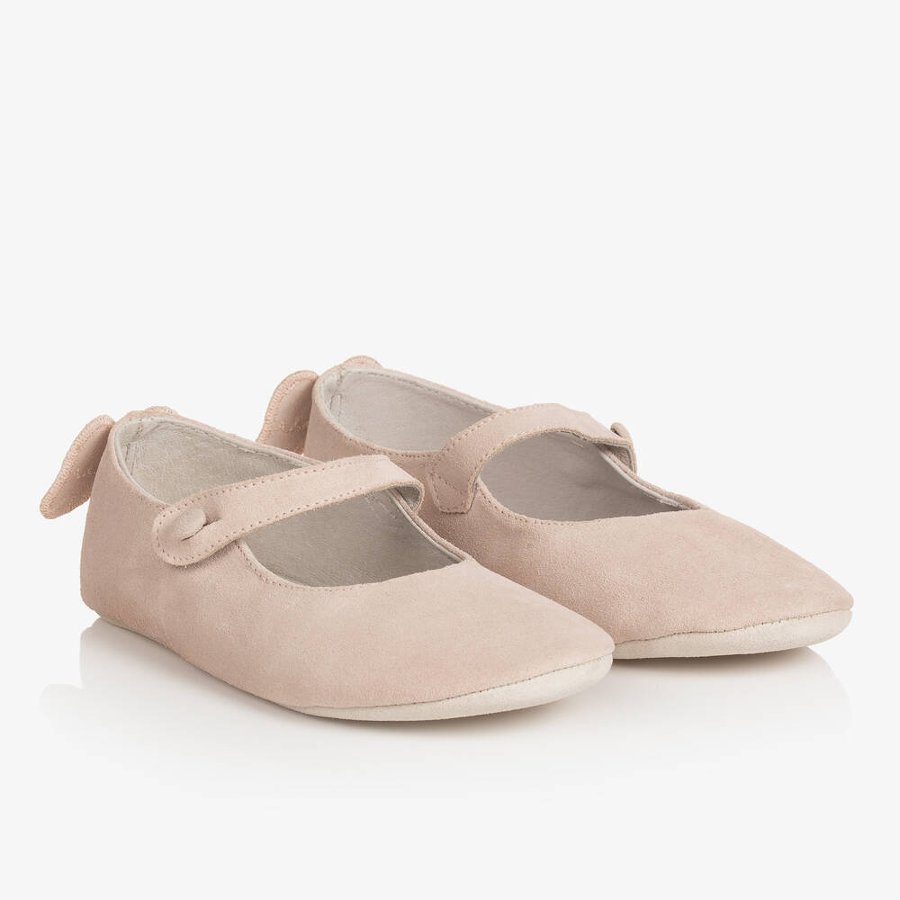 Marie-Chantal - Girls Pink Suede Leather Shoes | Childrensalon