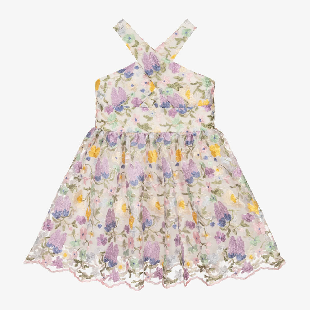 Marlo Kids - Girls Lilac Purple Tulle Dress | Childrensalon