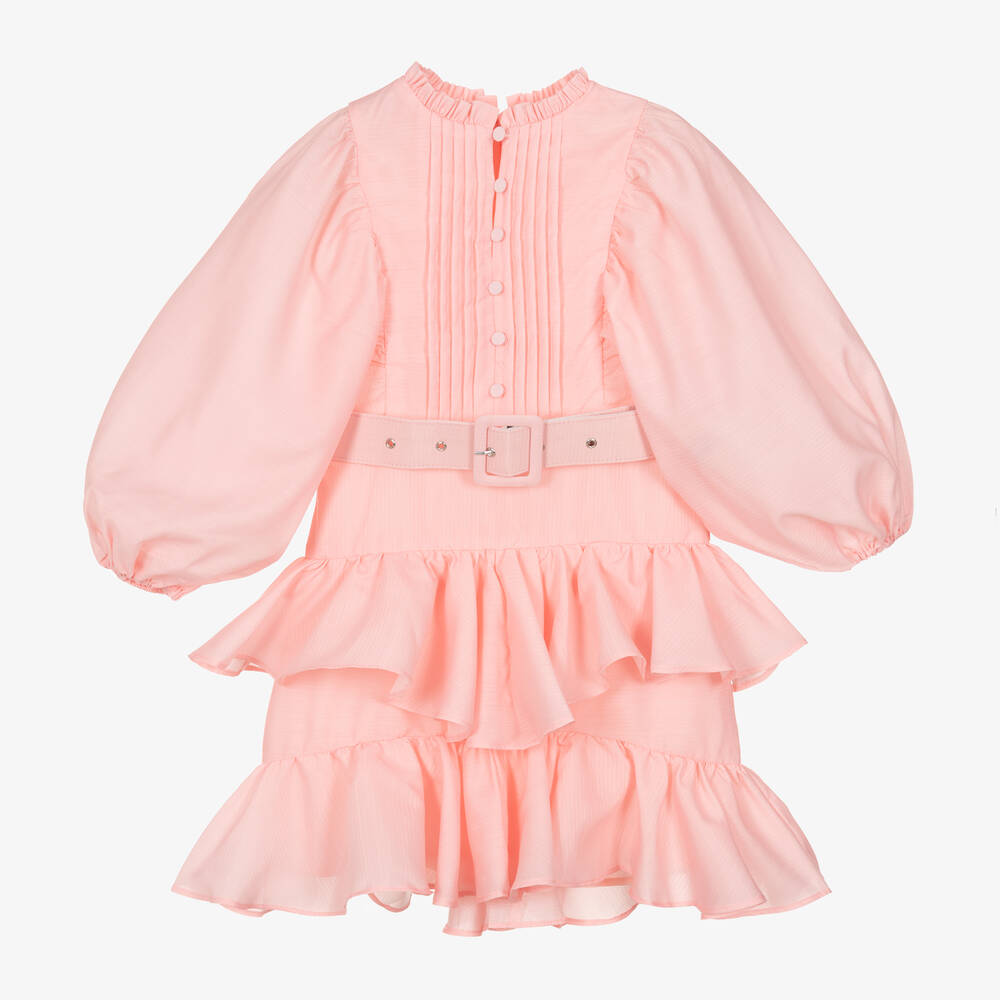 Marlo Kids - Girls Pink Belted Dress | Childrensalon