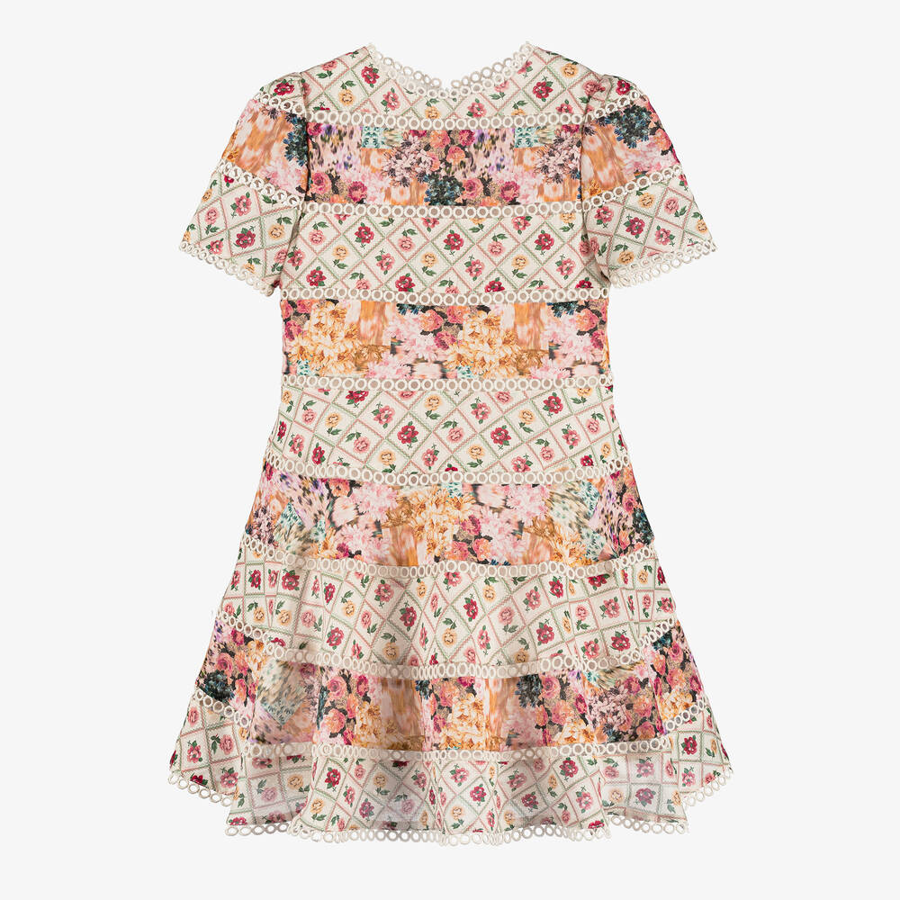 Marlo Kids - Girls Pink Floral Cotton Dress | Childrensalon