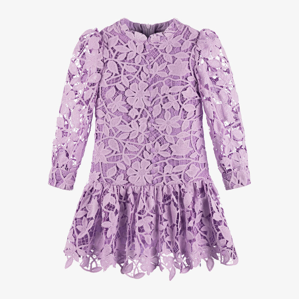 Marlo Kids - Girls Purple Lace Dress | Childrensalon