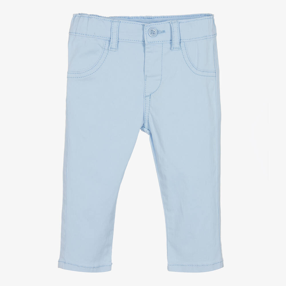 Mayoral - Голубые хлопковые брюки для малышей | Childrensalon