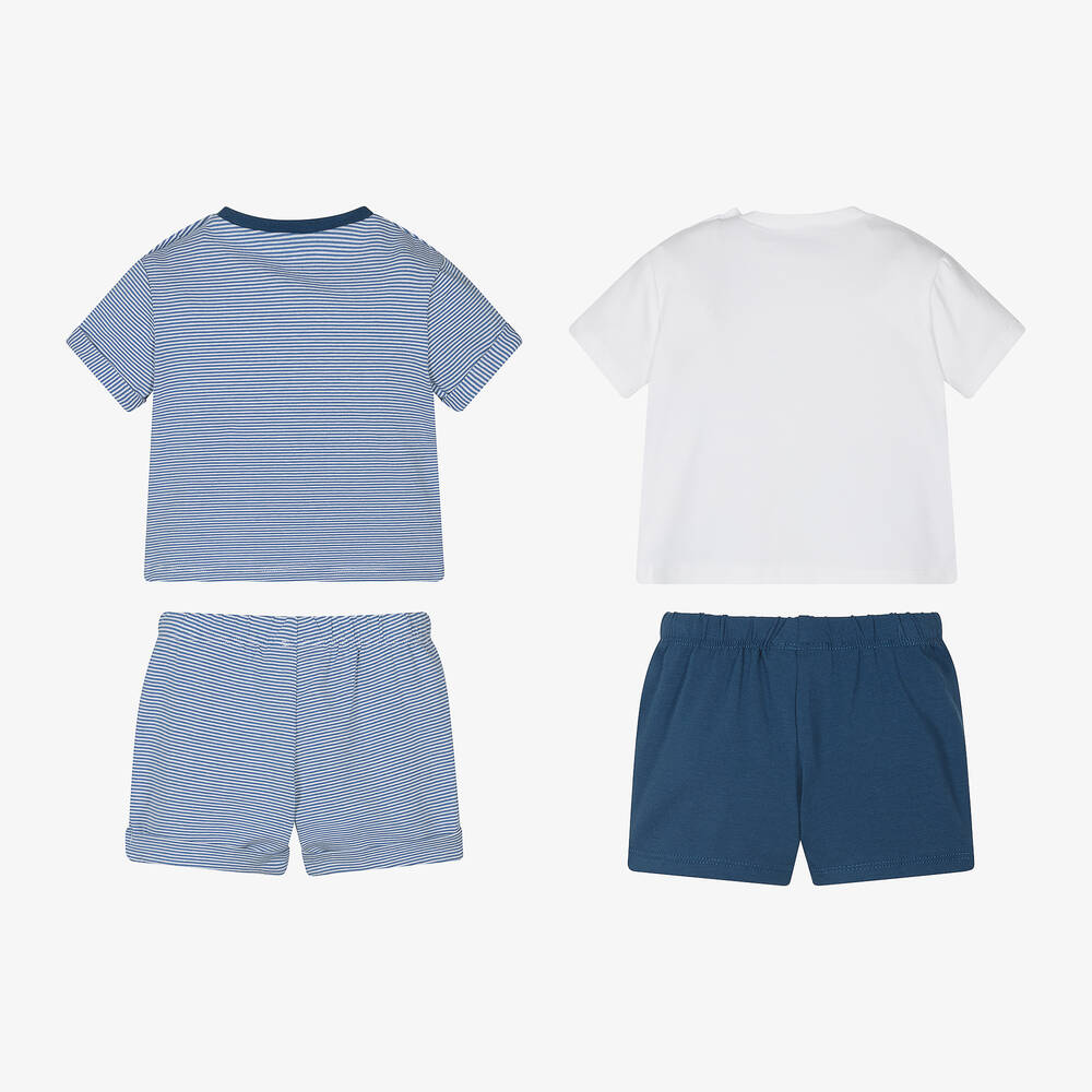 Mayoral Newborn - Baby Boys Blue Shorts Sets (2 Pack) | Childrensalon
