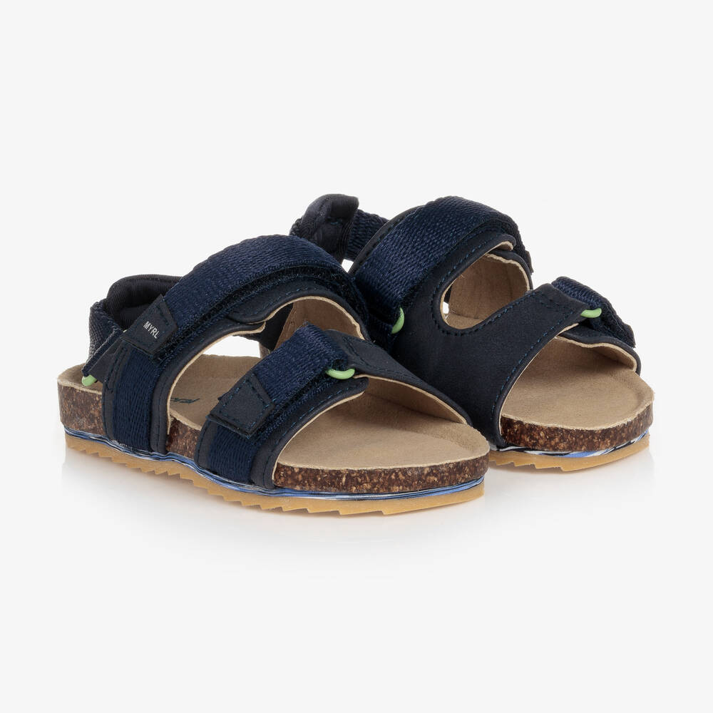 Mayoral - Baby Boys Blue Velcro Sandals | Childrensalon