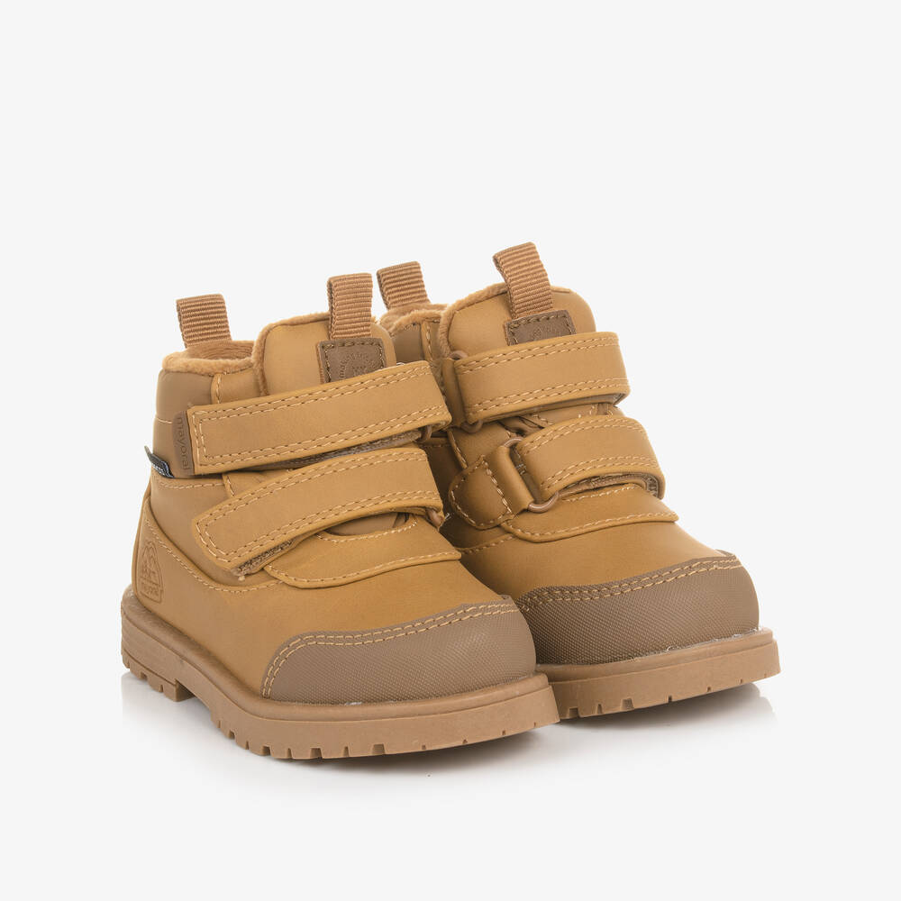 Mayoral - Baby Boys Brown Waterproof Velcro Boots | Childrensalon