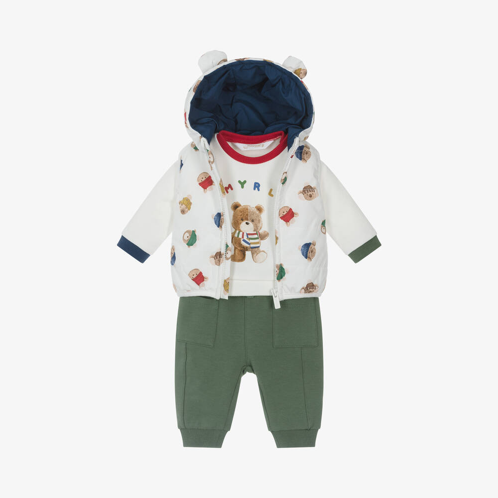 Mayoral Newborn - Baby Boys Green Cotton Tracksuit Set | Childrensalon