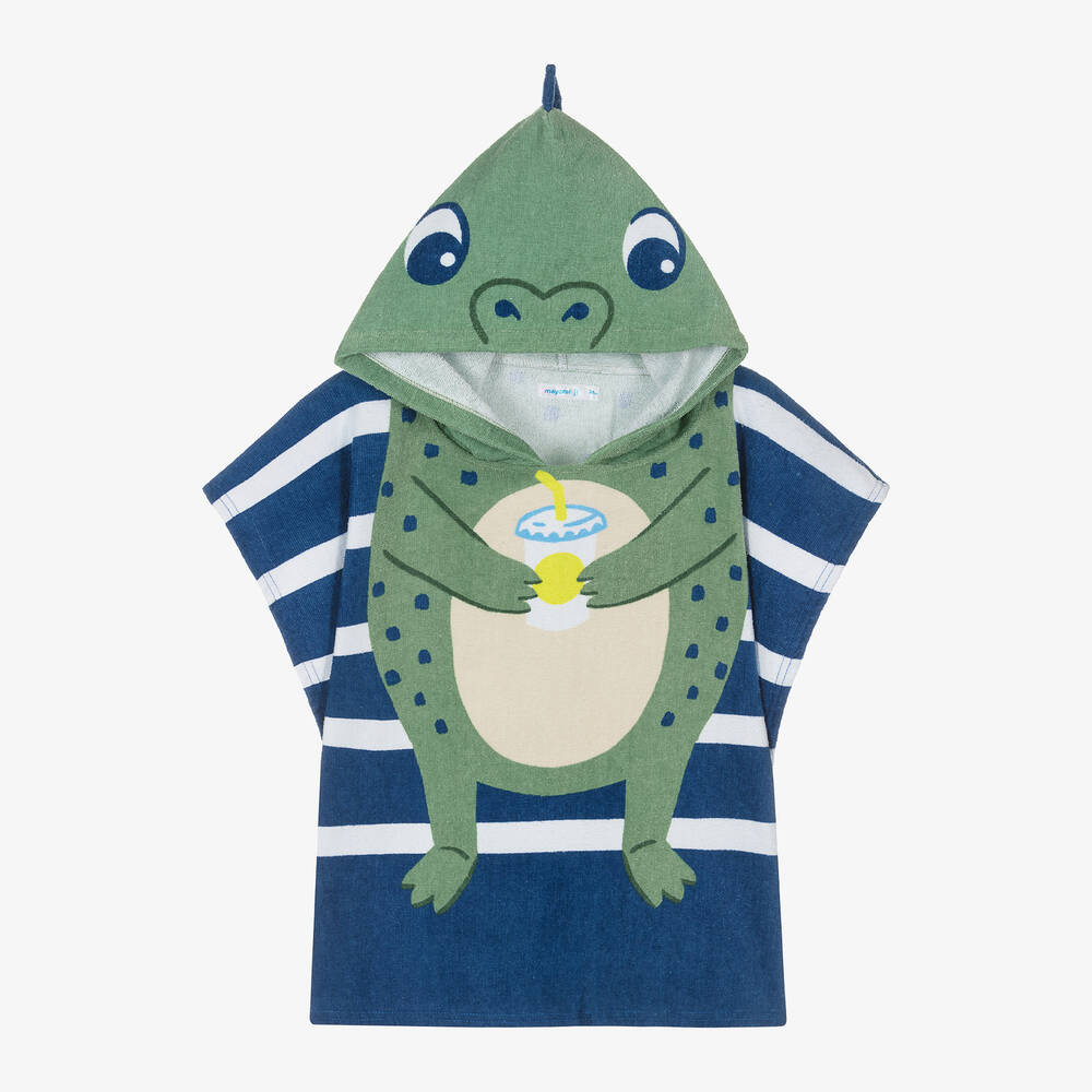 Mayoral - Baby Boys Green Dinosaur Poncho Towel | Childrensalon