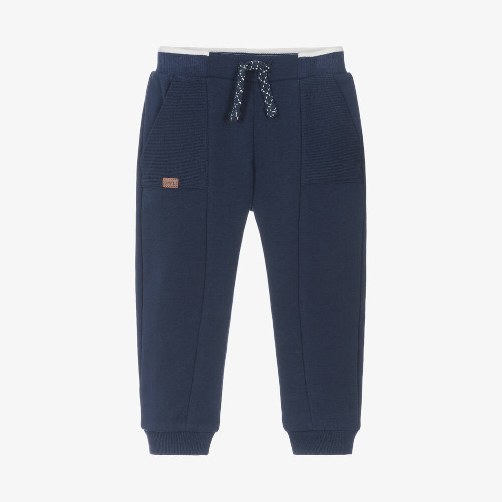 Mayoral Newborn - Baby Boys Navy Blue Cotton Joggers | Childrensalon