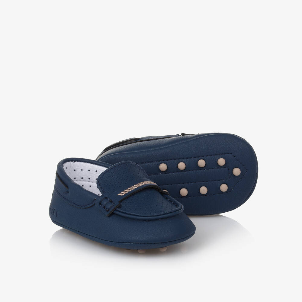 Mayoral Newborn - Baby Boys Navy Blue Pre-Walker Moccasins | Childrensalon