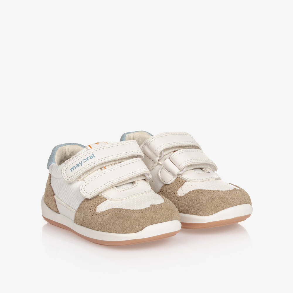 Mayoral - Baby Boys White First Walker Trainers | Childrensalon