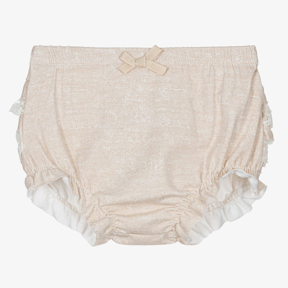 Baby Girls Beige Frilly Pants