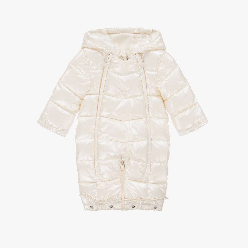 Mayoral Newborn - Baby Girls Ivory Padded Snowsuit | Childrensalon