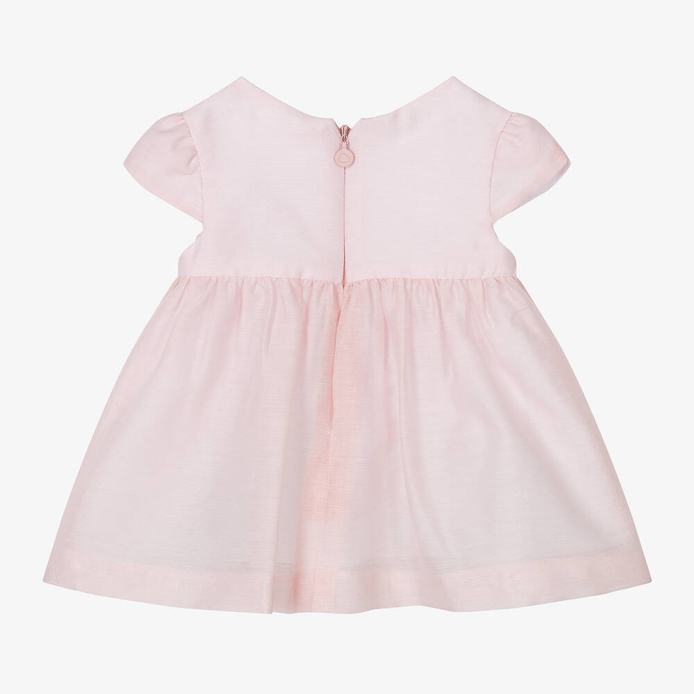 Mayoral - Baby Girls Pale Pink Bow Dress | Childrensalon