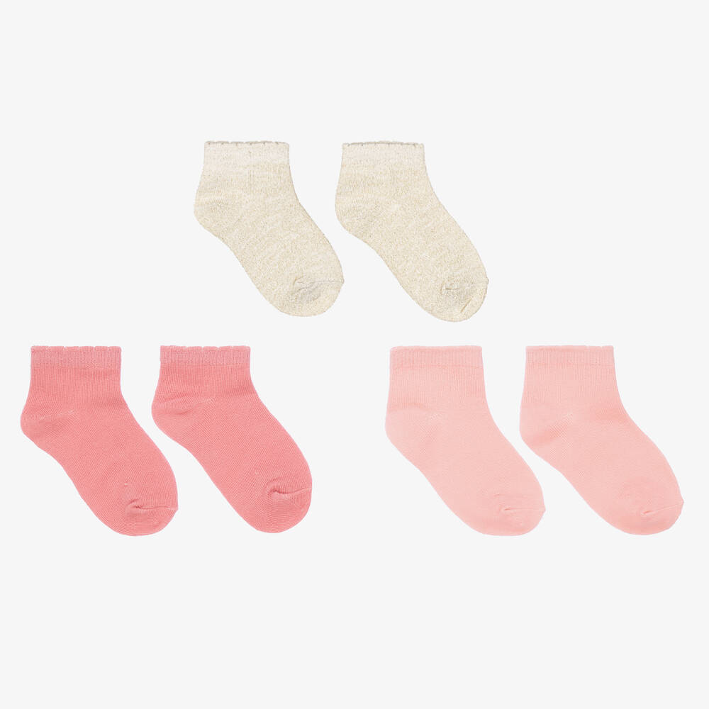 Mayoral - Розовые и бежевые носки (3пары) | Childrensalon