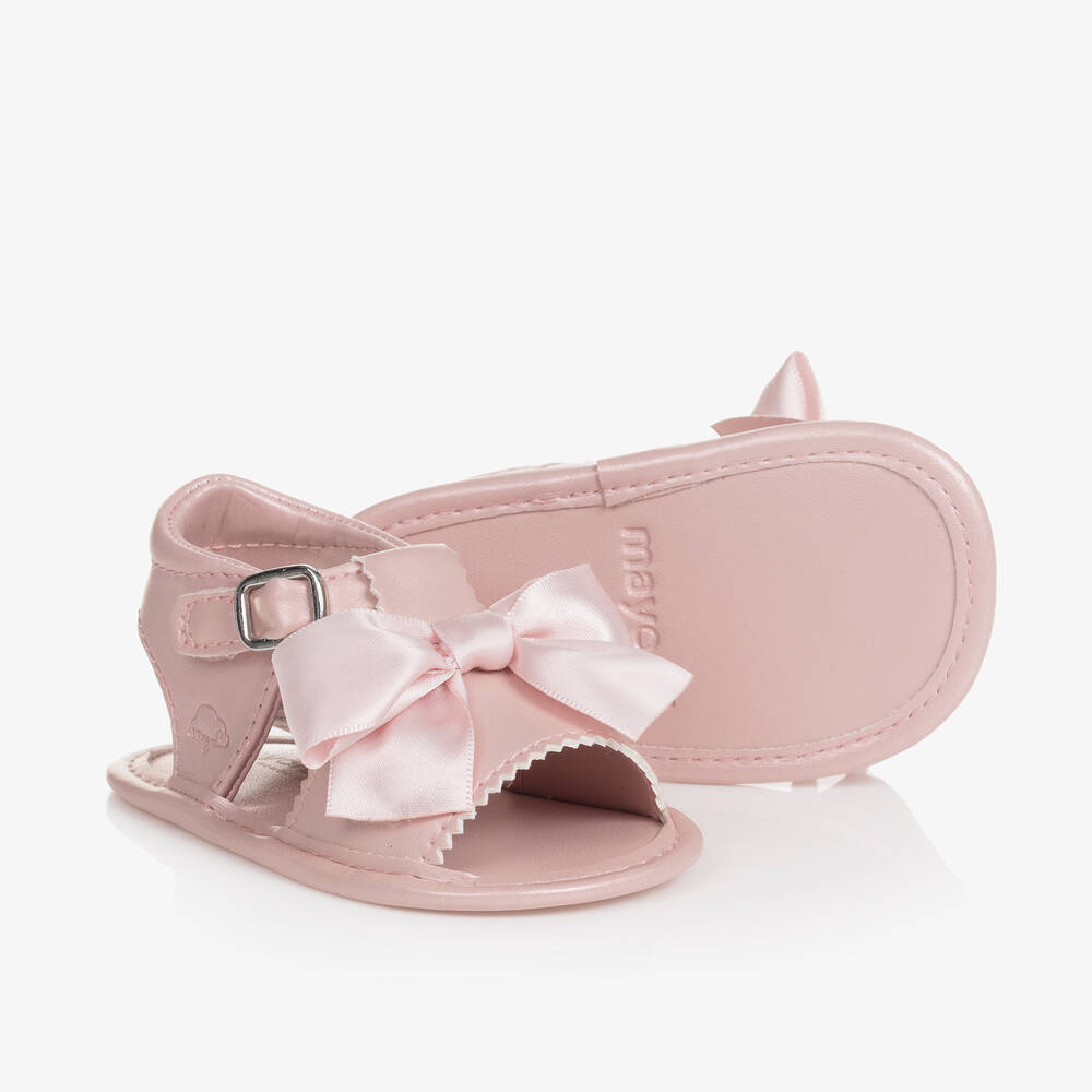 Shop Mayoral Baby Girls Pink Bow Pre-walker Sandals