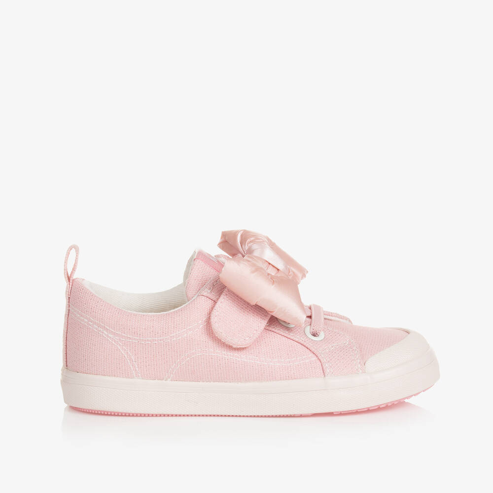 Mayoral Kids' Baby Girls Pink Cotton Bow Trainers