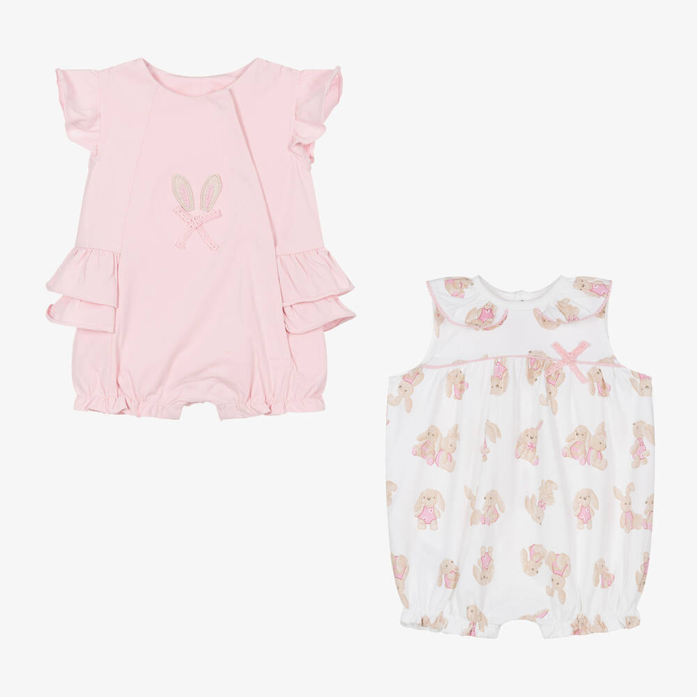 Mayoral Baby Girls Pink Cotton Shorties 2 Pack Childrensalon
