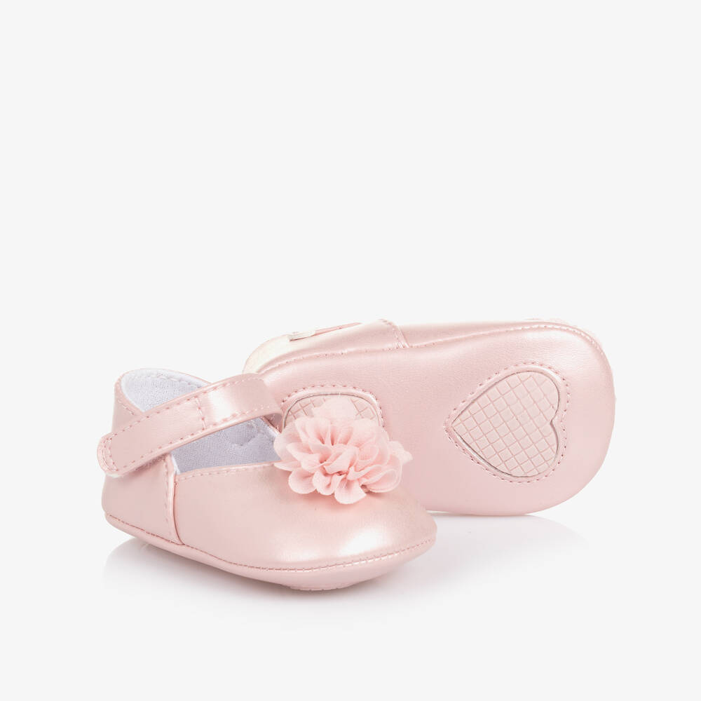 Mayoral Newborn - Baby Girls Pink Flower Pre-Walker Shoes | Childrensalon