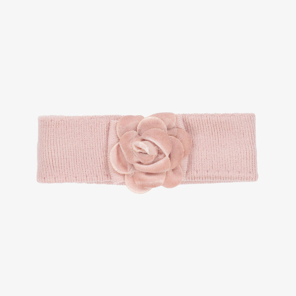 Mayoral Newborn - Baby Girls Pink Knitted Flower Headband | Childrensalon