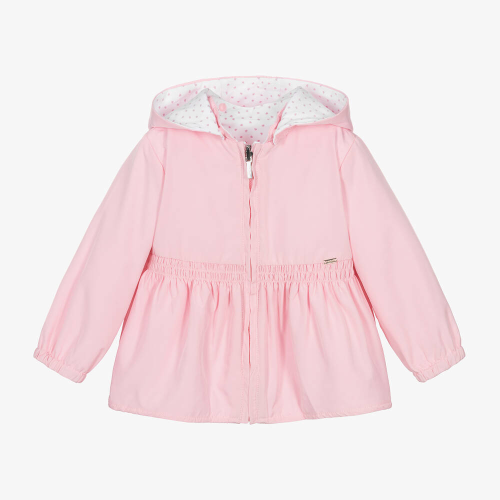 Mayoral Newborn - Baby Girls Pink Reversible Coat | Childrensalon