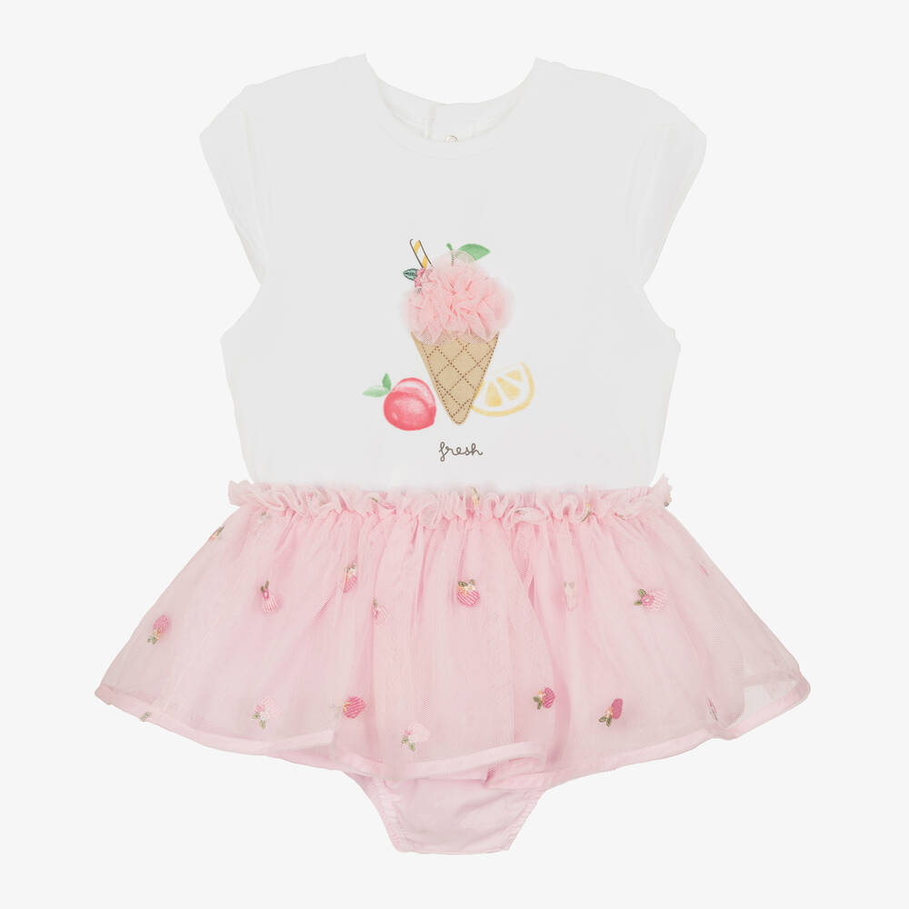 Mayoral Newborn - Baby Girls Pink Tulle Skirt Set | Childrensalon