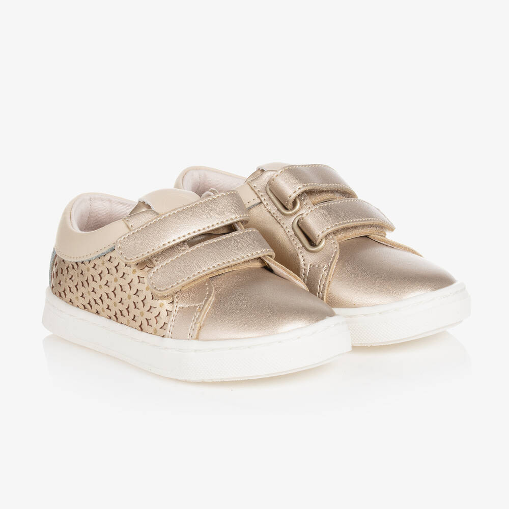 Mayoral - Baby Girls Rose Gold Leather Trainers | Childrensalon