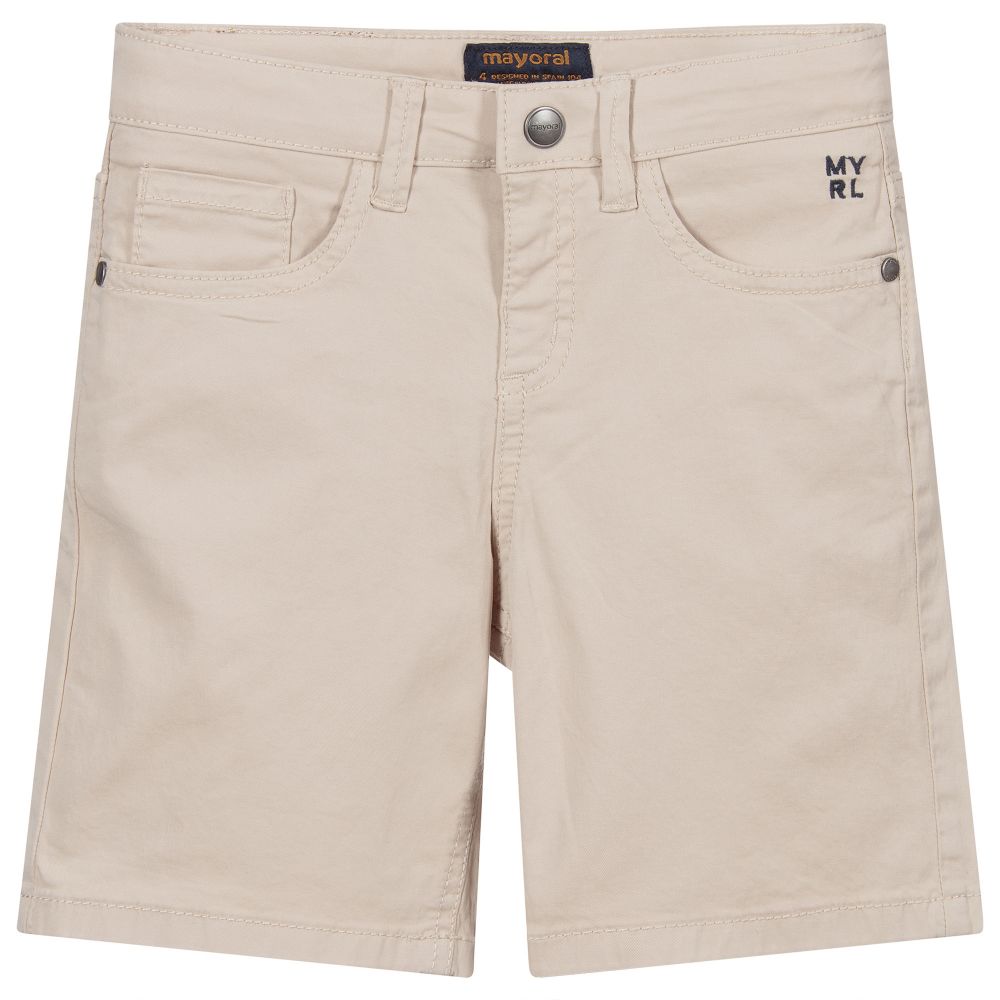 Mayoral - Beige Cotton Bermuda Shorts | Childrensalon