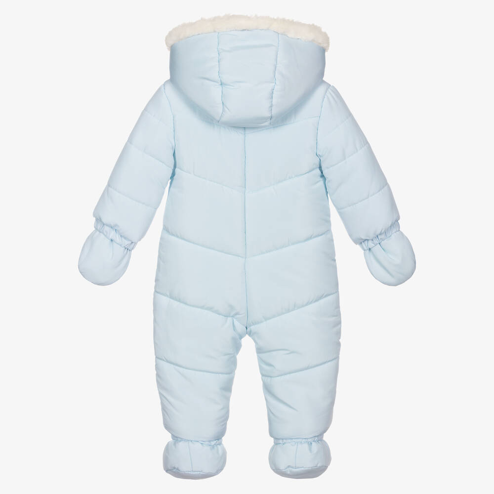 Mayoral Newborn - Blue Baby Bear Snowsuit | Childrensalon