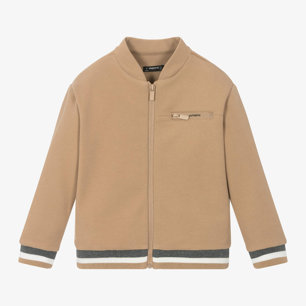 Mayoral - Boys Beige Bomber Jacket | Childrensalon