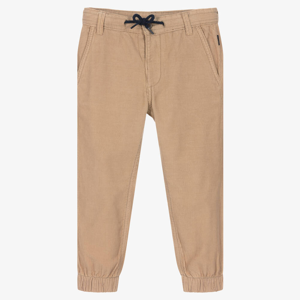 Mayoral Kids' Boys Beige Cotton Needlecord Trousers