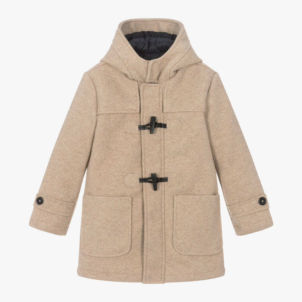 Mayoral - Boys Beige Felted Duffle Coat | Childrensalon