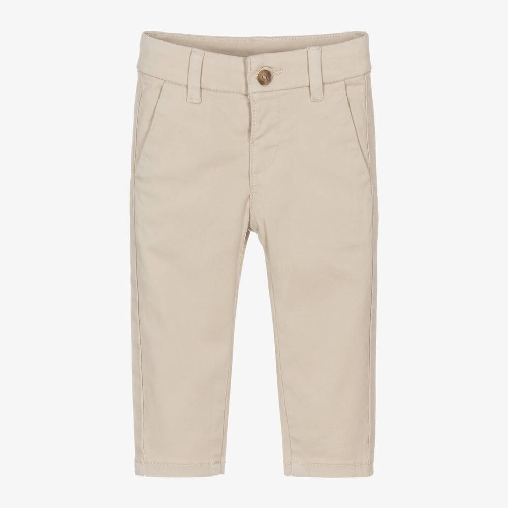 Mayoral - Boys Beige Slim Fit Chino Trousers | Childrensalon