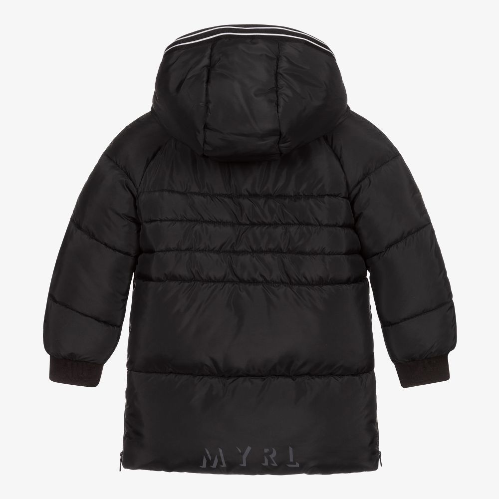 Mayoral - Boys Black Hooded Puffer Coat | Childrensalon