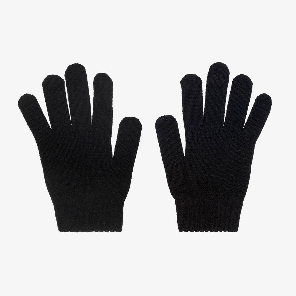 Mayoral - Boys Black Knitted Gloves | Childrensalon