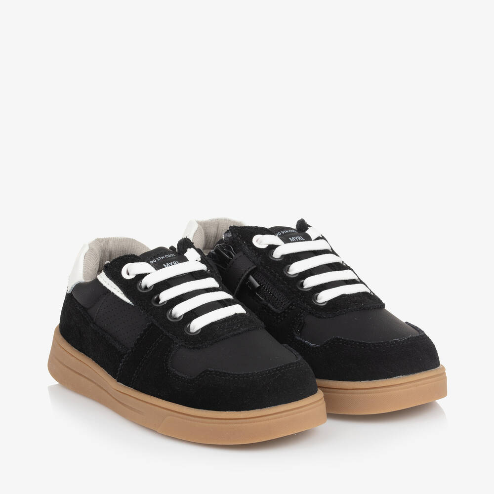 Mayoral - Boys Black Suede Leather Trainers | Childrensalon