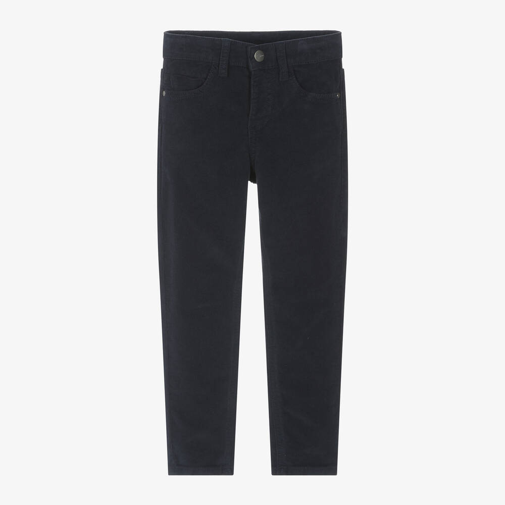 Mayoral - Boys Blue Corduroy Slim Fit Trousers | Childrensalon