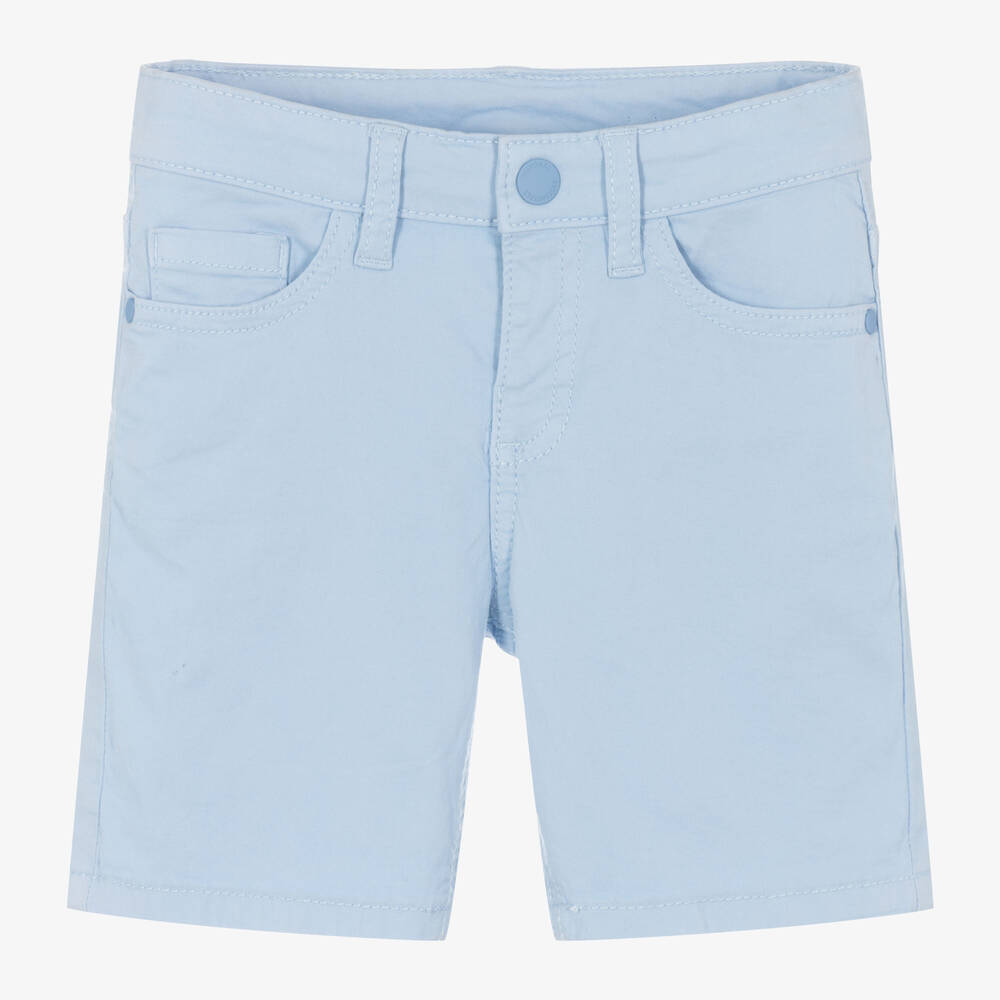 Mayoral - Boys Blue Cotton Chino Shorts | Childrensalon