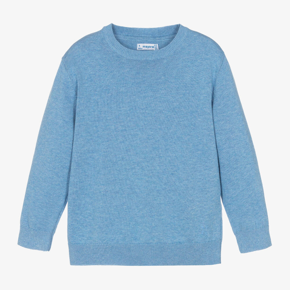 Mayoral - Boys Blue Cotton Knit Sweater | Childrensalon
