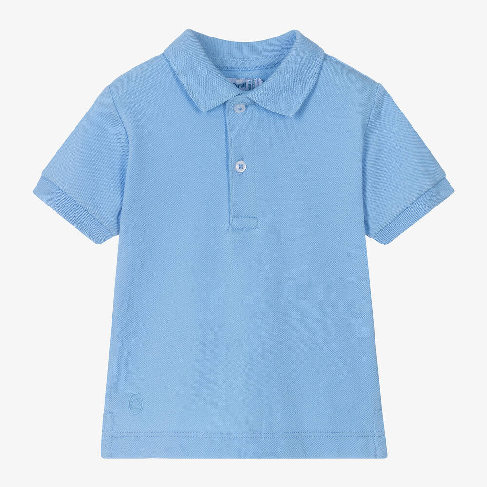 Mayoral Babies' Boys Blue Cotton Piqué Polo Shirt