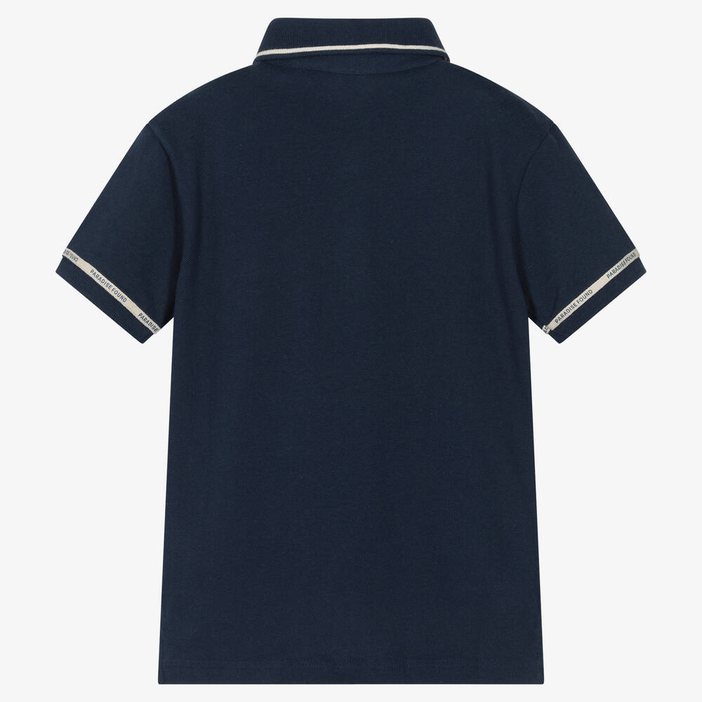 Mayoral Nukutavake - Boys Blue Cotton Polo Shirt | Childrensalon