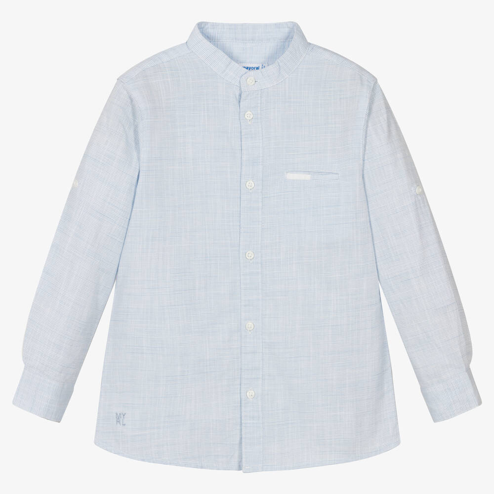 Mayoral - Голубая хлопковая рубашка | Childrensalon