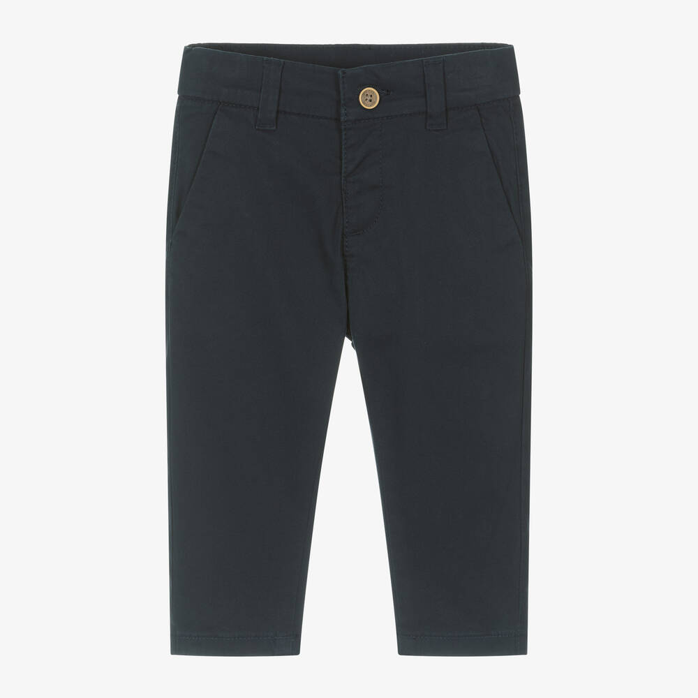 Mayoral Babies' Boys Blue Cotton Slim Fit Chino Trousers