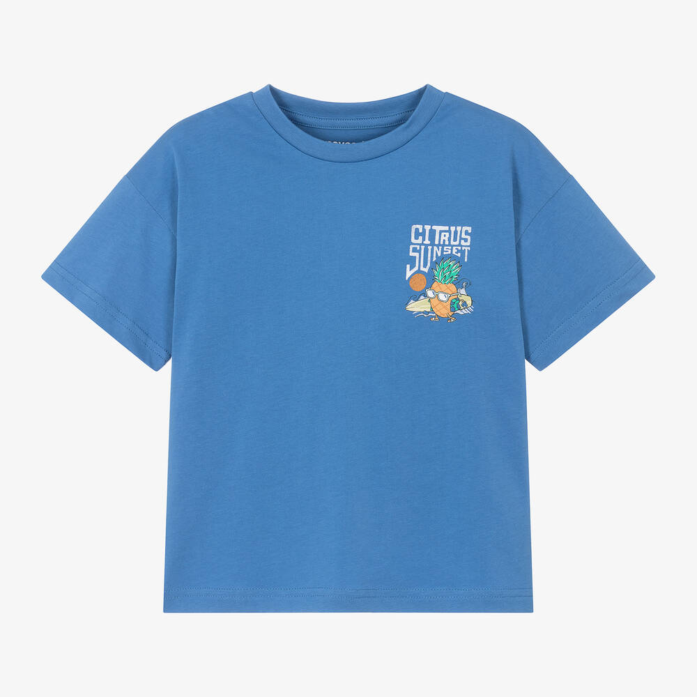 Mayoral - Boys Blue Cotton Surfer Print T-Shirt | Childrensalon
